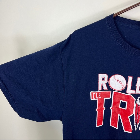 Cleveland Guardians Indians Roll Tribe Tshirt baseball Adult Sz L - Picture 5 of 11